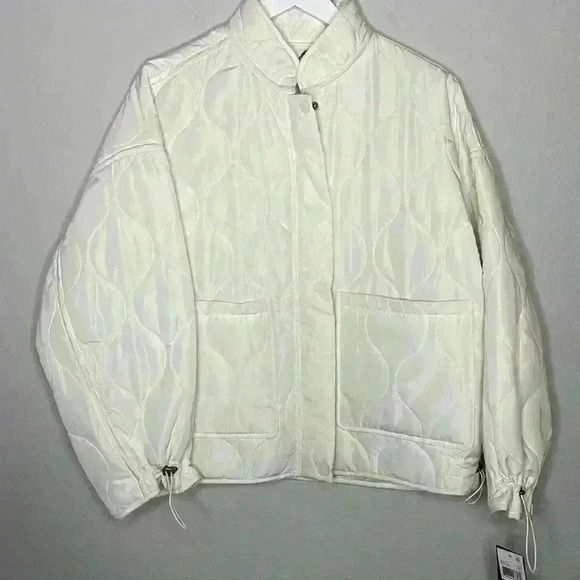 LUCKY BRAND- Off White Puffer Jacket Sz L NWT - Picture 1 of 9